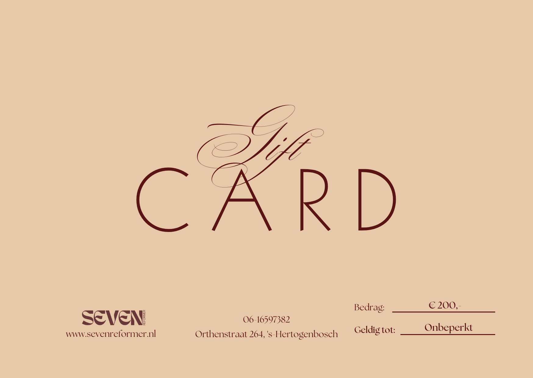 Seven Reformer cadeaubon