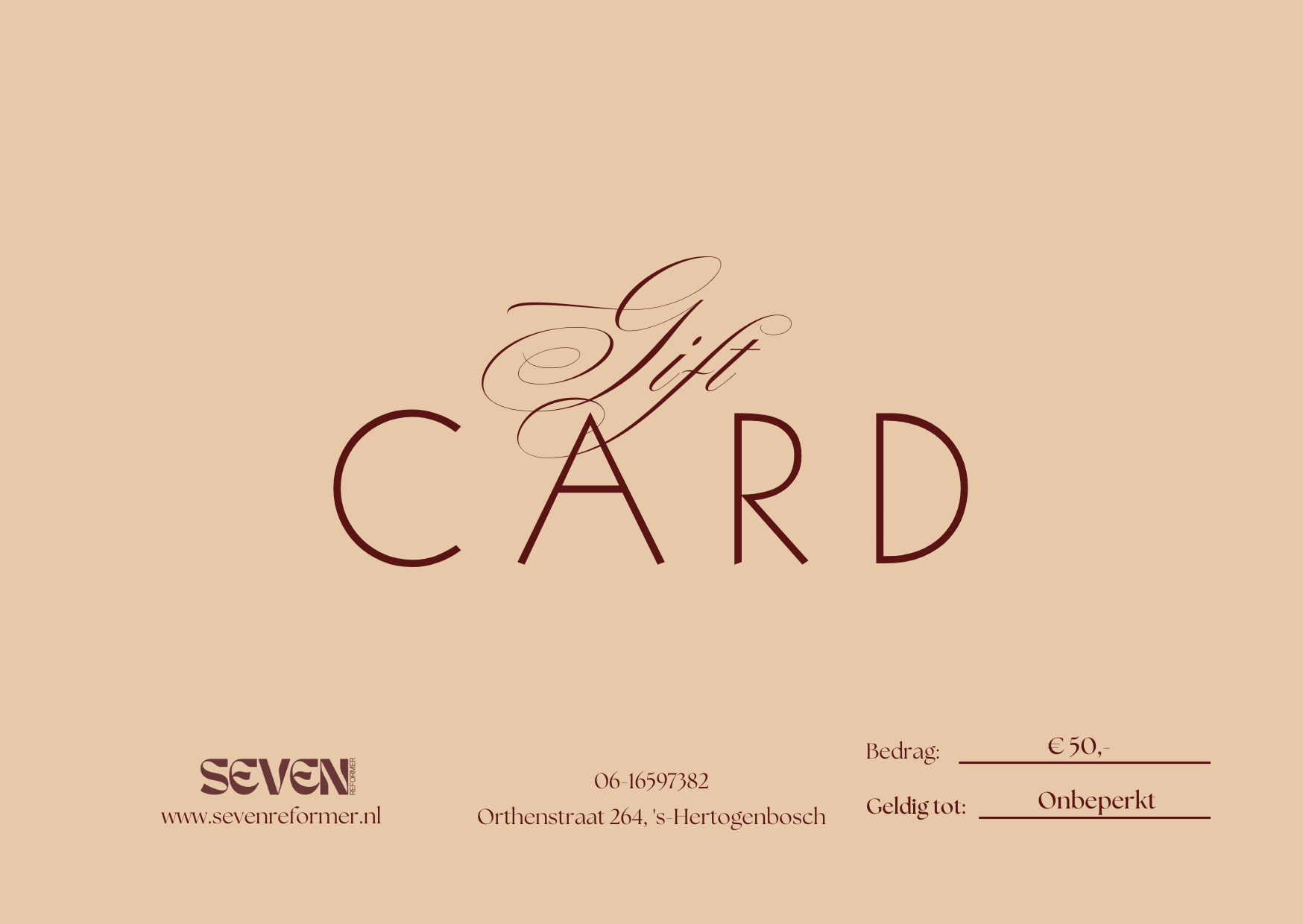 Seven Reformer cadeaubon