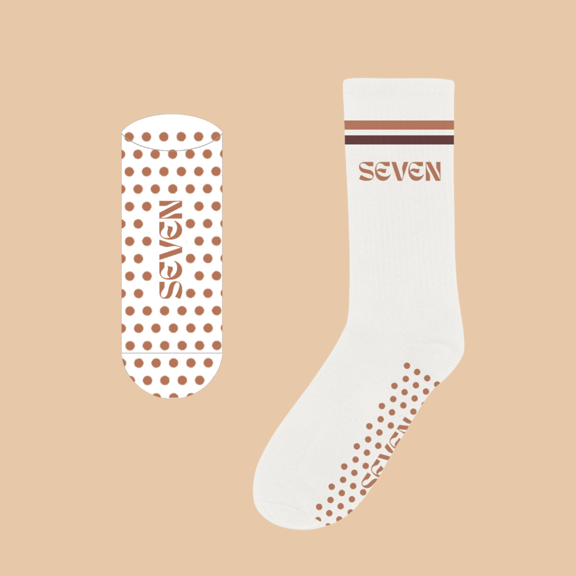 Seven Grip Socks White